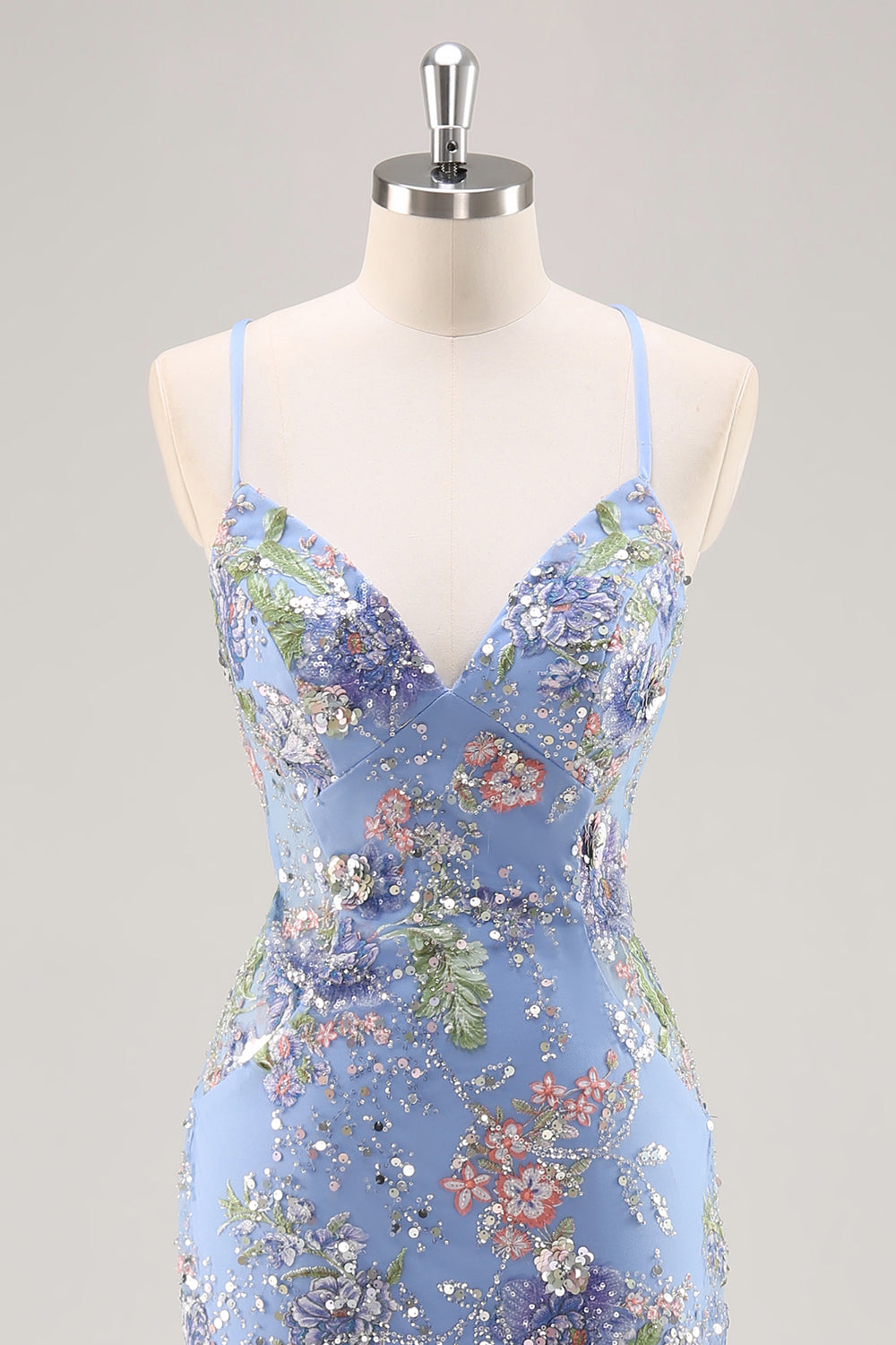 Sequins Mermaid Spaghetti Straps Black Prom Dress with Appliques - Image 19