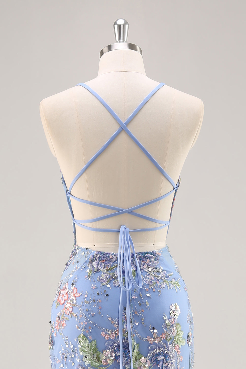 Sequins Mermaid Spaghetti Straps Black Prom Dress with Appliques - Image 20