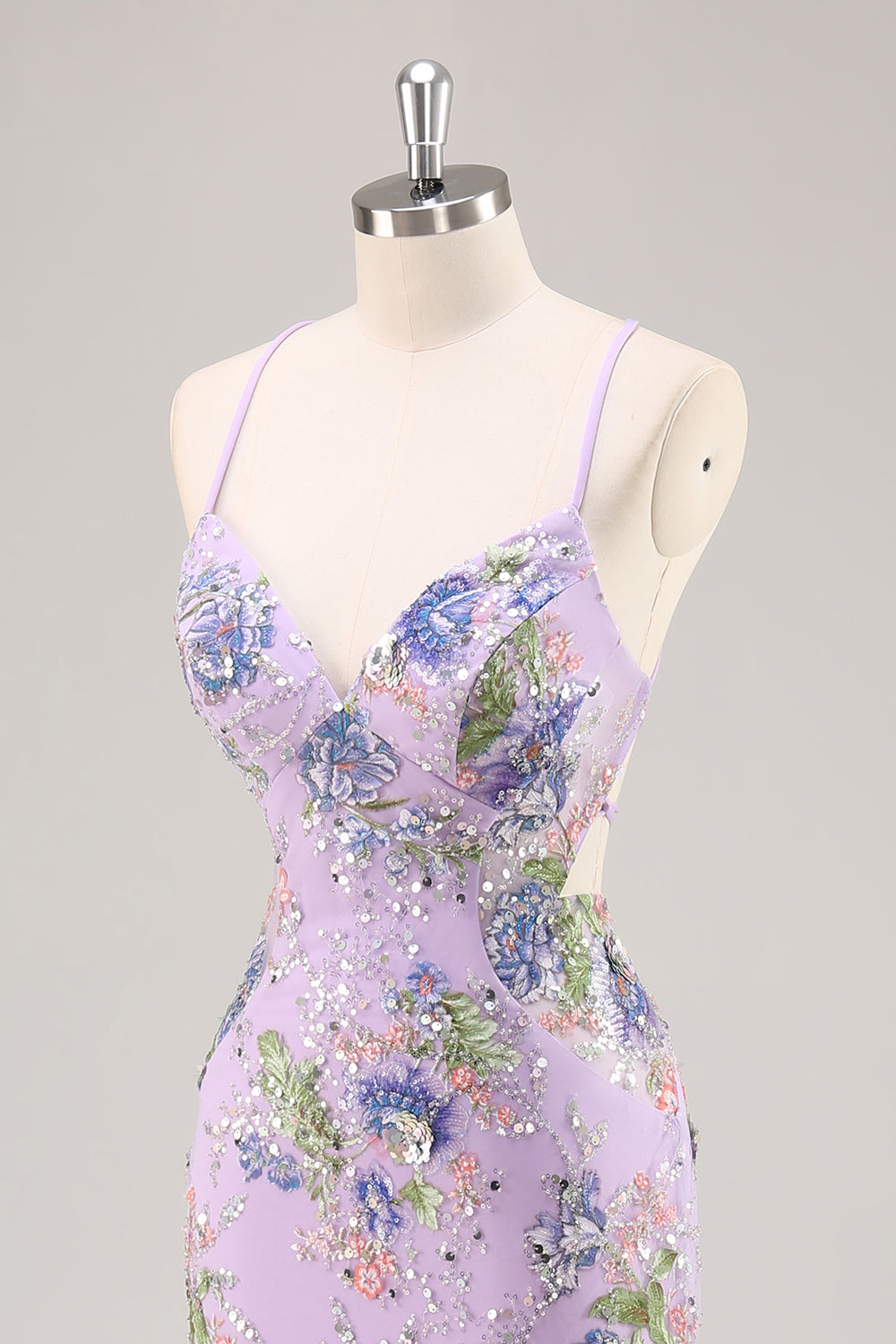 Sequins Mermaid Spaghetti Straps Black Prom Dress with Appliques - Image 27