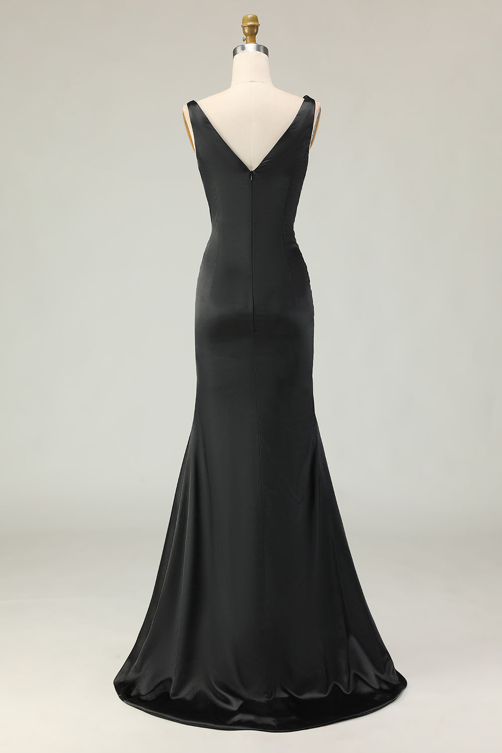 Mermaid Black&White Deep V Neck Long Gala Dress - Image 4