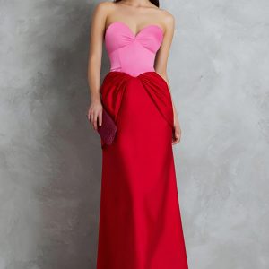 Sheath Sweetheart Red and Fuchsia Formal Dress