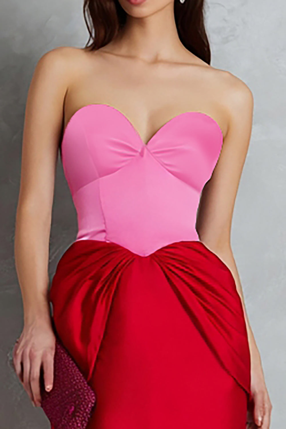 Sheath Sweetheart Red and Fuchsia Formal Dress - Image 2
