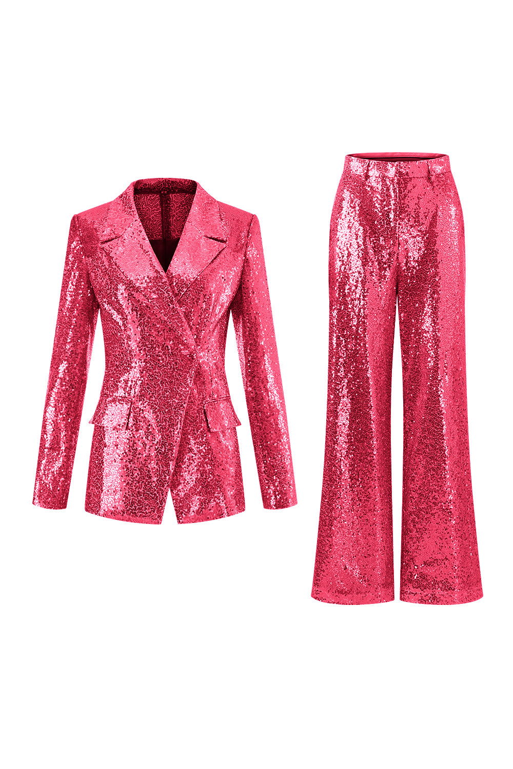 Sequin Golden 2-Piece Notched Lapel Prom Suit - Image 7