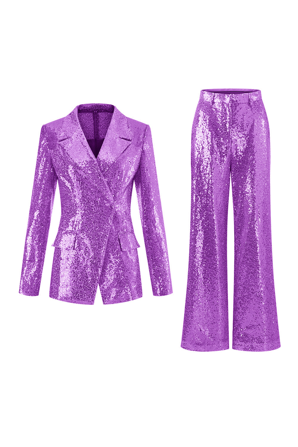 Sequin Golden 2-Piece Notched Lapel Prom Suit - Image 11