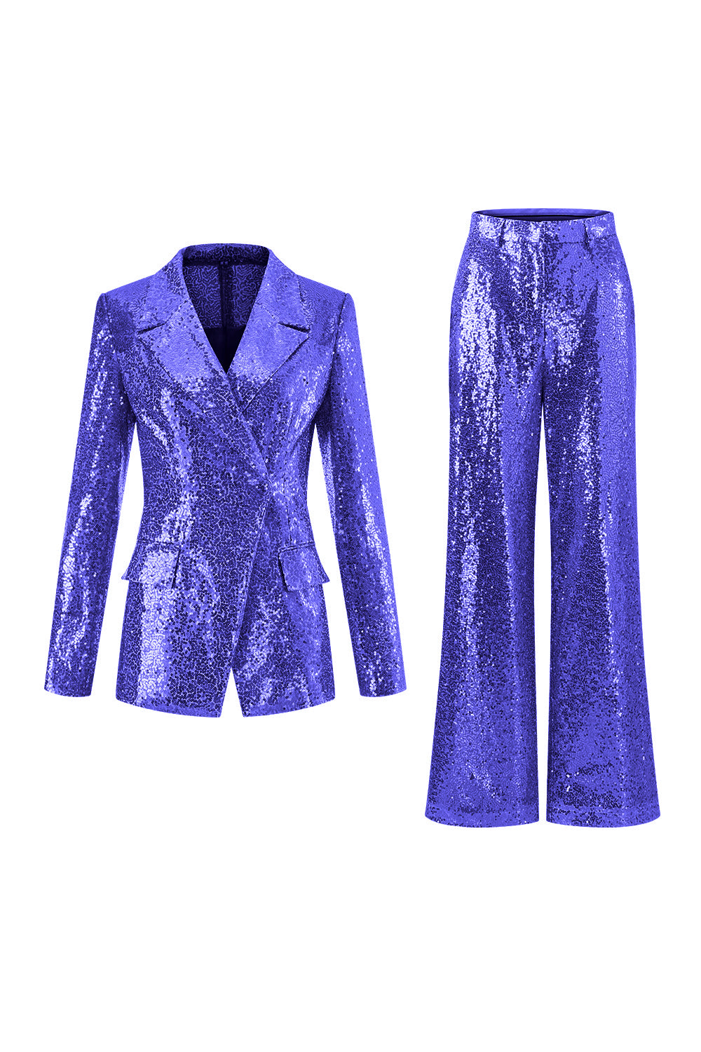 Sequin Golden 2-Piece Notched Lapel Prom Suit - Image 15